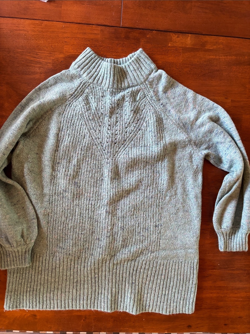 LC Lauren Conrad Sage Green Cable Mock Neck Sweater